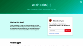 What Usehooks.com website looked like in 2022 (1 year ago)