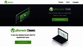 What Utorrent.com website looked like in 2022 (1 year ago)