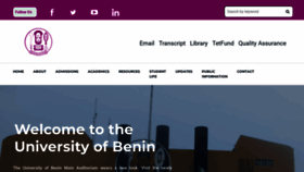 What Uniben.edu website looked like in 2022 (1 year ago)