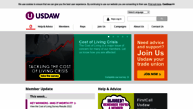 What Usdaw.org.uk website looked like in 2022 (1 year ago)