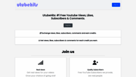 What Utubehits.com website looked like in 2022 (1 year ago)