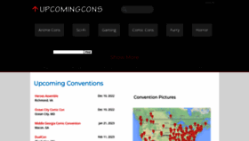 What Upcomingcons.com website looked like in 2022 (1 year ago)