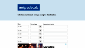 What Unigradecalc.com website looked like in 2022 (1 year ago)