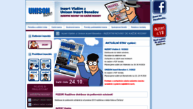 What Unison.cz website looked like in 2023 (1 year ago)