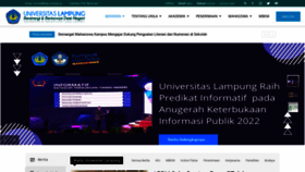 What Unila.ac.id website looked like in 2023 (1 year ago)