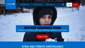 What Unicef.ca website looked like in 2023 (1 year ago)