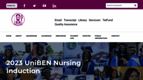 What Uniben.edu website looked like in 2023 (This year)