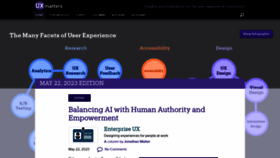 What Uxmatters.com website looked like in 2023 (2 years ago)
