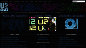 What U2songs.com website looks like in 2024 