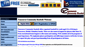 What Vancouverbaseball.com website looked like in 2011 (13 years ago)