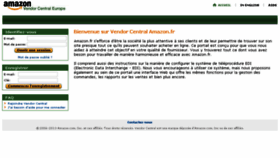 What Vendorcentral.amazon.fr website looked like in 2013 (10 years ago)