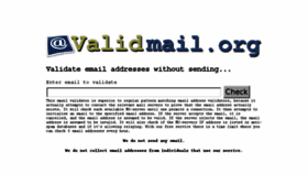 What Validmail.org website looked like in 2014 (9 years ago)