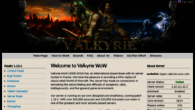 What Valkyrie-wow.org website looked like in 2014 (9 years ago)