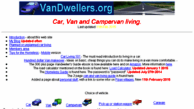 What Vandwellers.org website looked like in 2015 (8 years ago)