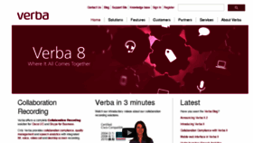 What Verba.com website looked like in 2016 (8 years ago)