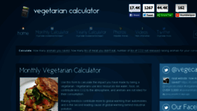 What Vegetariancalculator.com website looked like in 2016 (8 years ago)