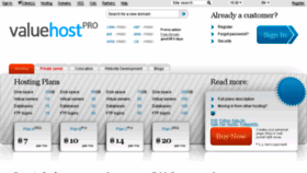 What Valuehost.co.uk website looked like in 2016 (8 years ago)