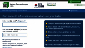 What Votersedge.nyccfb.info website looked like in 2016 (7 years ago)