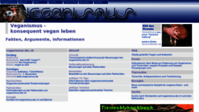 What Veganismus.ch website looked like in 2016 (7 years ago)