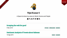What Vijaikumar.in website looked like in 2016 (7 years ago)