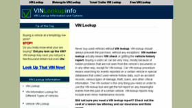What Vinlookup.info website looked like in 2016 (7 years ago)