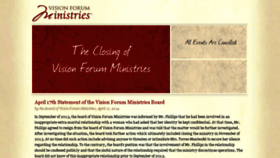 What Visionforumministries.org website looked like in 2016 (7 years ago)