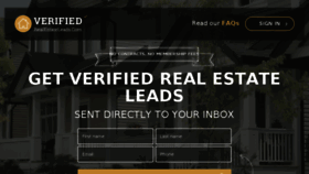 What Verifiedrealestateleads.com website looked like in 2017 (6 years ago)