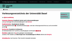 What Vorlesungsverzeichnis.unibas.ch website looked like in 2017 (6 years ago)