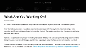 What Vinnyohare.com website looked like in 2017 (6 years ago)