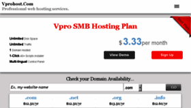 What Vprohost.com website looked like in 2017 (6 years ago)