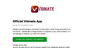 What Vidmate-app.net website looked like in 2017 (6 years ago)