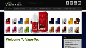 What Vapetec.co.za website looked like in 2017 (6 years ago)