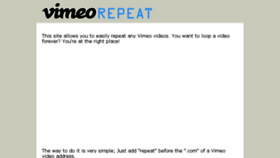 What Vimeorepeat.com website looked like in 2017 (6 years ago)