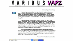 What Variousvapz.co.uk website looked like in 2017 (6 years ago)