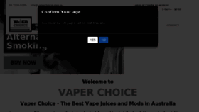 What Vaperchoice.com.au website looked like in 2018 (5 years ago)