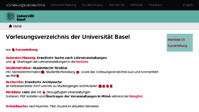 What Vorlesungsverzeichnis.unibas.ch website looked like in 2018 (5 years ago)