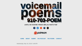 What Voicemailpoems.org website looked like in 2018 (5 years ago)