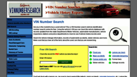 What Vinnumbersearch.net website looked like in 2018 (5 years ago)