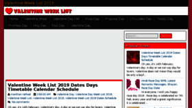 What Valentinesdayweeklist.net website looked like in 2018 (5 years ago)