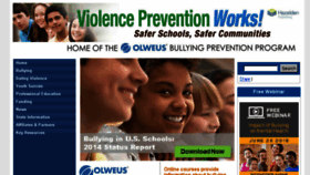 What Violencepreventionworks.org website looked like in 2018 (5 years ago)