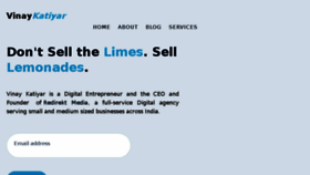 What Vinaykatiyar.com website looked like in 2018 (5 years ago)
