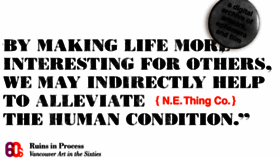 What Vancouverartinthesixties.com website looked like in 2018 (7 years ago)