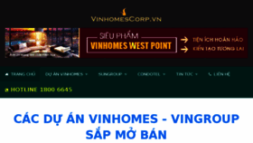 What Vinhomescorp.vn website looked like in 2018 (5 years ago)