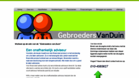 What Vanduin.nl website looked like in 2018 (5 years ago)