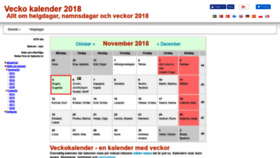 What Vecko-kalender.com website looked like in 2018 (5 years ago)