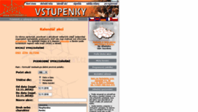 What Vstupenky.cz website looked like in 2018 (5 years ago)