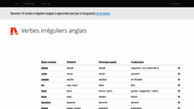 What Verbes-irreguliers-anglais.fr website looked like in 2018 (5 years ago)