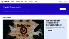 What Vivaldi.net website looked like in 2019 (6 years ago)