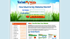 What Valuemyweb.com website looked like in 2019 (5 years ago)