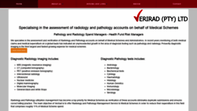 What Verirad.co.za website looked like in 2019 (4 years ago)
